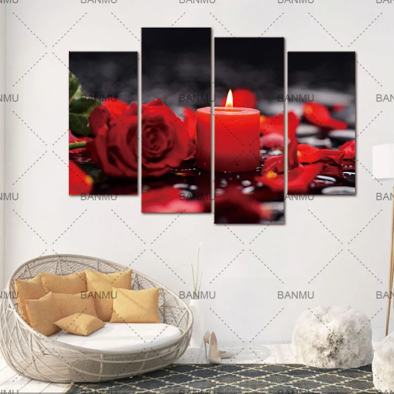 4 Piece Canvas Art Posters Prints Picture No Frames Paintings Canvas Painting Calligraphy Candle Rose Flower Modular Pictures
4 Piece Canvas Art Posters Prints Picture No Frames Paintings Canvas Painting Calligraphy Candle Rose Flower Modular Pictures