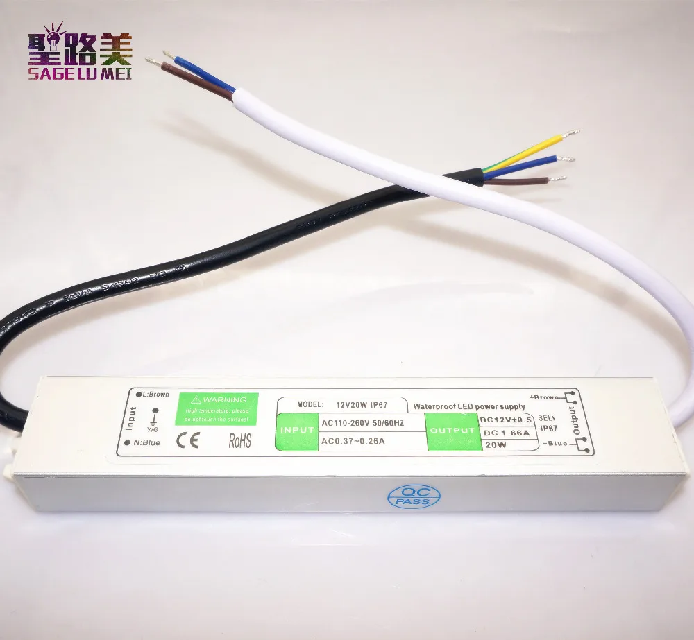 wholesale 1 pcs AC to DC 12V 20W Waterproof IP67 Electronic LED Driver led Power Supply for outdoor led strip lamp
wholesale 1 pcs AC to DC 12V 20W Waterproof IP67 Electronic LED Driver led Power Supply for outdoor led strip lamp