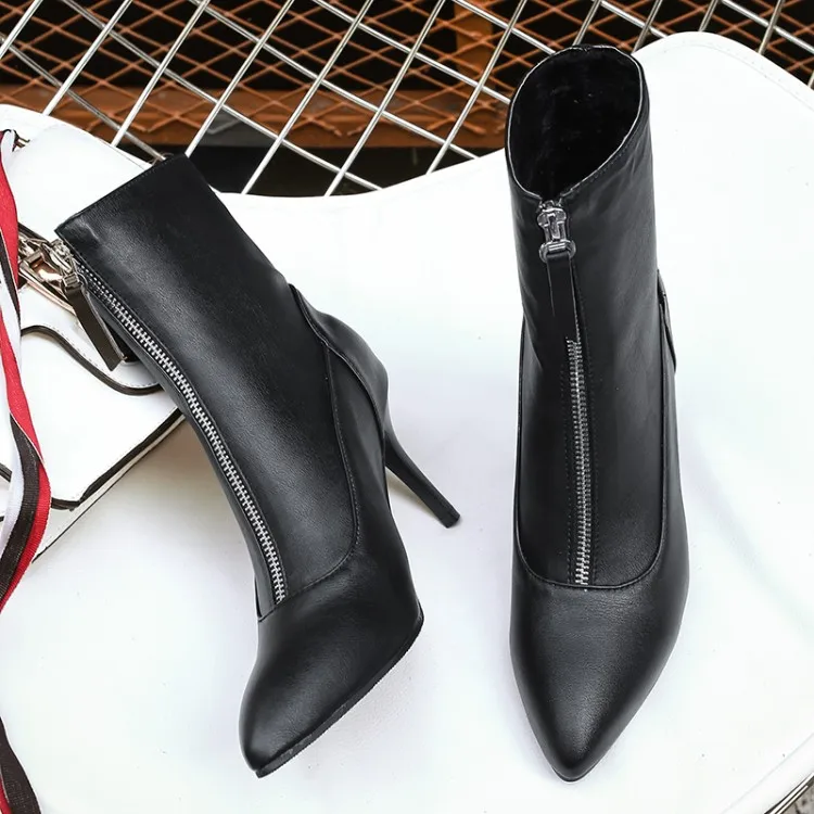 Big Size 9 10 11-16 boots women shoes ankle boots for women ladies boots Front zipper pointed leather finish
Big Size 9 10 11-16 boots women shoes ankle boots for women ladies boots Front zipper pointed leather finish