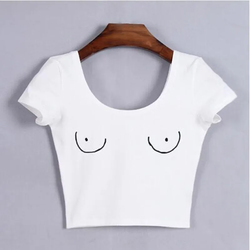 Tits graphic tees tumblr T shirt short sleeve Crop top Low-cut T-shirt woman clothes sexy shirt summer style cropped tops
Tits graphic tees tumblr T shirt short sleeve Crop top Low-cut T-shirt woman clothes sexy shirt summer style cropped tops