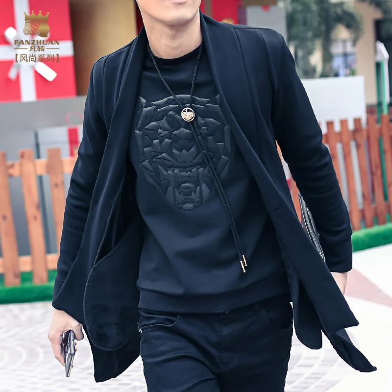 Fanzhuan Free Shipping New casual men's male man Fashion Slim cardigan jacket curve splicing design windbreaker Irregular 610184
Fanzhuan Free Shipping New casual men's male man Fashion Slim cardigan jacket curve splicing design windbreaker Irregular 610184