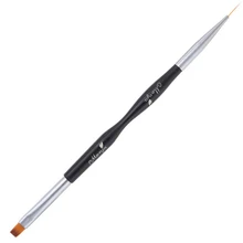 Monja Doppio Fine Unghie artistiche Poli Gel Uv Extension Builder Acrilico Liquid Powder Brush Linea di Rivestimento Della Banda di Disegno Della Penna del Manicure Per(China)