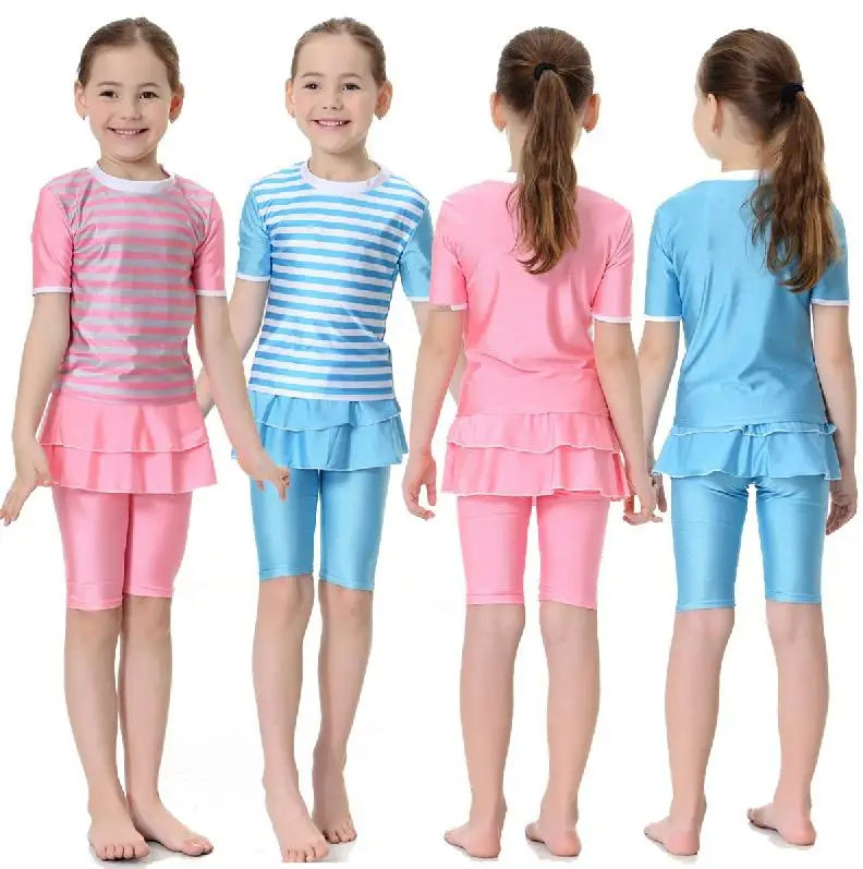 Muslim Kids Girls Swimwear Modest Islamic Muslim Short Sleeve Tops+Pants Swimsuit Beach Swimming Suit
Muslim Kids Girls Swimwear Modest Islamic Muslim Short Sleeve Tops+Pants Swimsuit Beach Swimming Suit