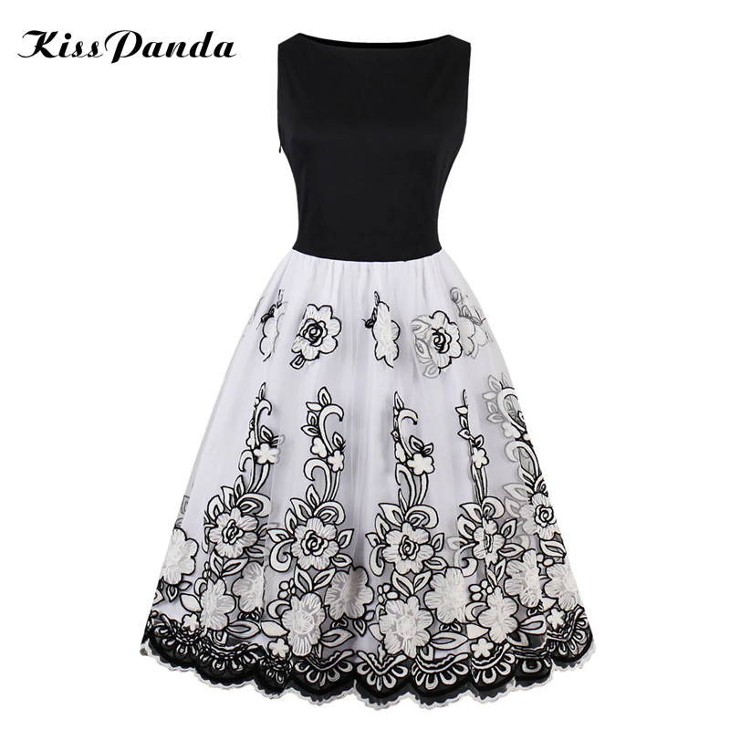 women dress 2017 lace floral print a-line vintage dresses summer autumn (4)