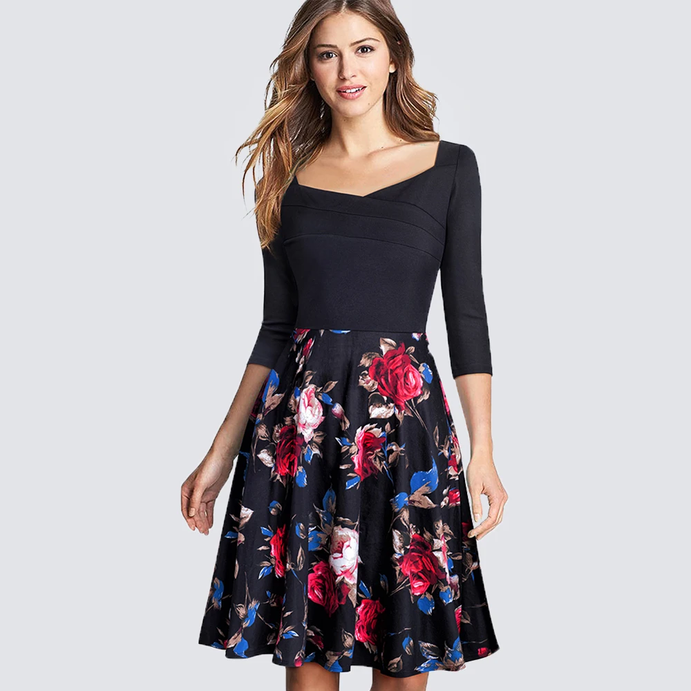Women Vintage Retro Floral Print Spring Party Dress Casual PinUp Office Sheath Swing A-line Dress HA075
Women Vintage Retro Floral Print Spring Party Dress Casual PinUp Office Sheath Swing A-line Dress HA075