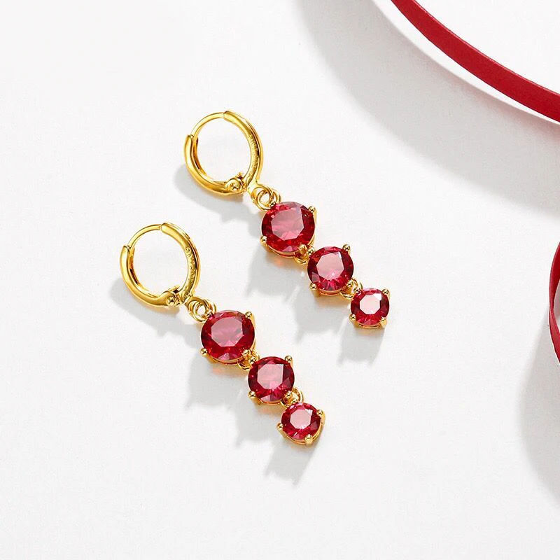MxGxFam Red Zircon Round Drop Earrings For Women Fashion Jewelry 24 k Pure Gold color Lead and Nickel
MxGxFam Red Zircon Round Drop Earrings For Women Fashion Jewelry 24 k Pure Gold color Lead and Nickel