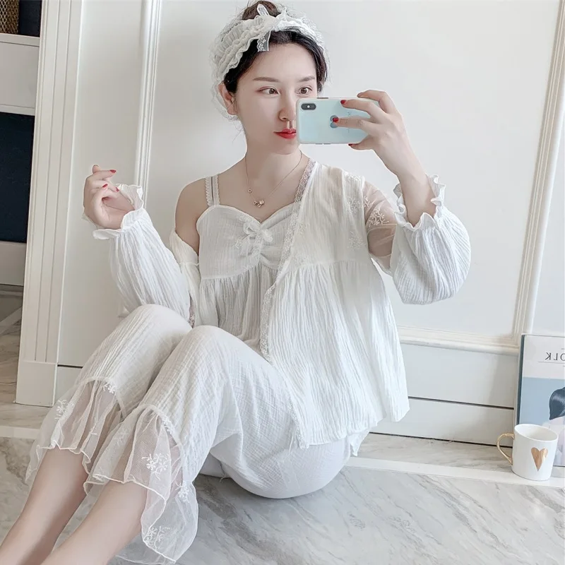 MECHCITIZ 4 Pieces Elegant Women Pajamas Sets Cotton Pants Summer Lace Robe Home Clothes Summer Pyjamas Sleepwear Princess Style
MECHCITIZ 4 Pieces Elegant Women Pajamas Sets Cotton Pants Summer Lace Robe Home Clothes Summer Pyjamas Sleepwear Princess Style