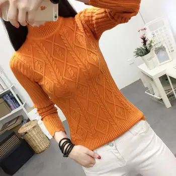 Semi-high Neck Sweater Females Autumn Winter New 2019 Women's Fashion Long Sleeves Sweater Hemp Flowers Slim Bottoming Shirts
Semi-high Neck Sweater Females Autumn Winter New 2019 Women's Fashion Long Sleeves Sweater Hemp Flowers Slim Bottoming Shirts