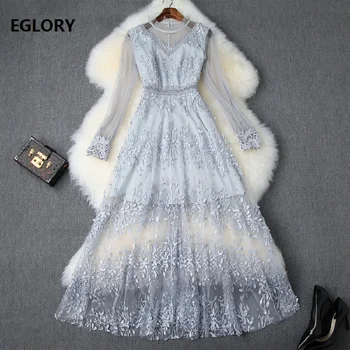 Formal Party Evening Vestidos 2019 Autumn Fashion Women Ruffled Collar Allover Tulle Lace Embroidery Long Sleeve Maxi Dress Blue
Formal Party Evening Vestidos 2019 Autumn Fashion Women Ruffled Collar Allover Tulle Lace Embroidery Long Sleeve Maxi Dress Blue
