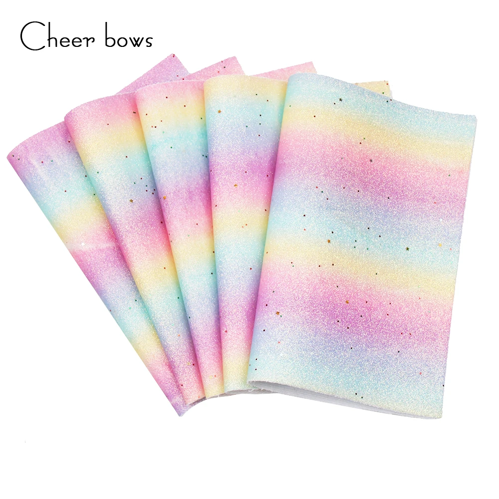 Cheerbows 22*30cm Glitter Fabric Sheet Rainbow Shiny Glitter DIY Hairbow Accessories Handmade Bags Materials Synthetic Leather
Cheerbows 22*30cm Glitter Fabric Sheet Rainbow Shiny Glitter DIY Hairbow Accessories Handmade Bags Materials Synthetic Leather