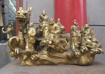China Brass copper carved finely 8 immortal Sit dragon sailer Sculpture Statue
China Brass copper carved finely 8 immortal Sit dragon sailer Sculpture Statue