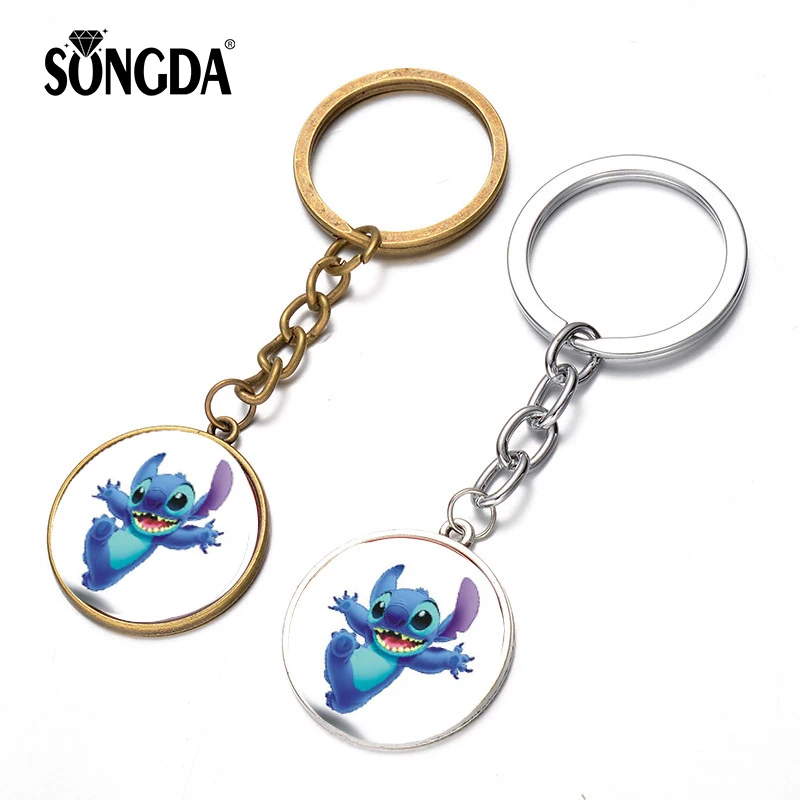 SONGDA Super Cute Lilo Stitch Keychain Cartoon Figures Art Photo Glass Cabochon Pendant Key Ring Bag Charms Key Chain Kids Gift
SONGDA Super Cute Lilo Stitch Keychain Cartoon Figures Art Photo Glass Cabochon Pendant Key Ring Bag Charms Key Chain Kids Gift