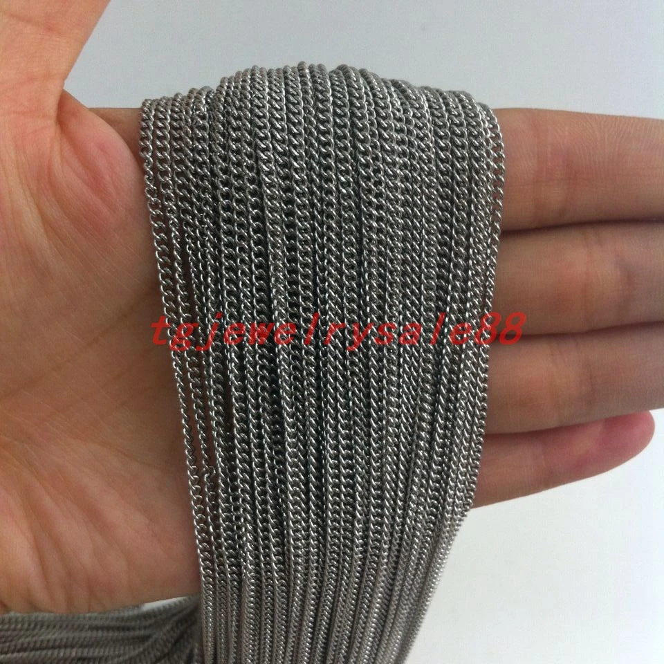2mm Wide Men's Women's Wholesale In Bulk Stainless Steel Thin Silver Color Curb Cuban Link Chain Suit For DIY Necklace 5/10M
2mm Wide Men's Women's Wholesale In Bulk Stainless Steel Thin Silver Color Curb Cuban Link Chain Suit For DIY Necklace 5/10M