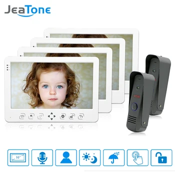 JeaTone Video Door Phone Doorbell Intercom System Color 10" LCD Monitor IR Night Camera Dual Intercom Rainproof Unit 1200TVL
JeaTone Video Door Phone Doorbell Intercom System Color 10" LCD Monitor IR Night Camera Dual Intercom Rainproof Unit 1200TVL