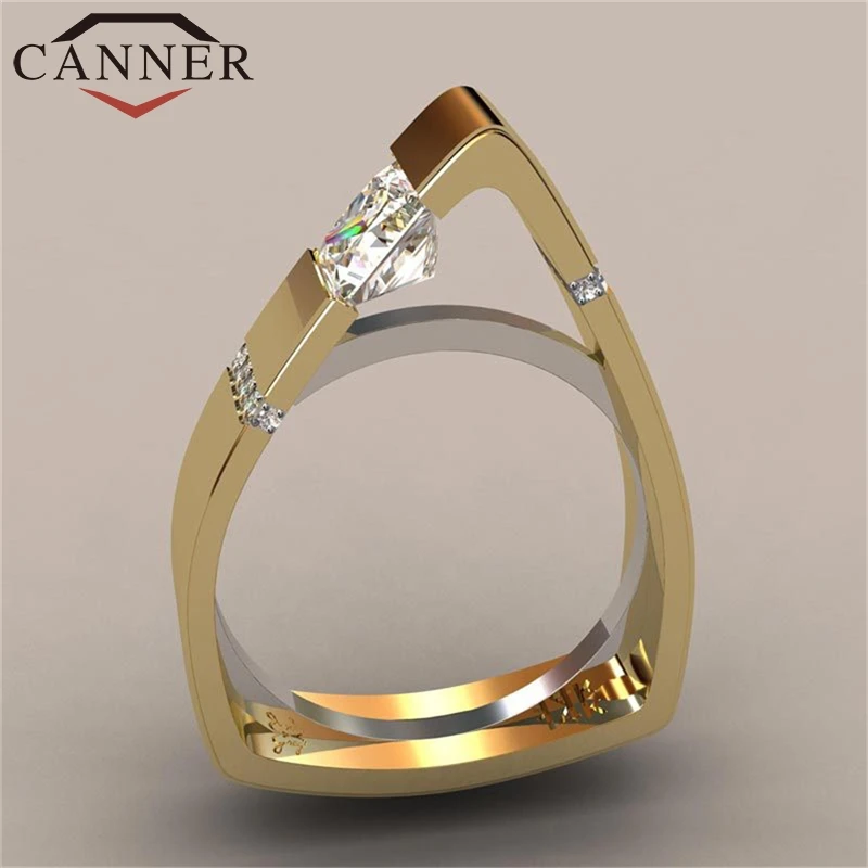 CANNER Fashion Gold Color Cubic Zirconia Triangle Ring Creative Punk Rings for Women Men Jewelry FO
CANNER Fashion Gold Color Cubic Zirconia Triangle Ring Creative Punk Rings for Women Men Jewelry FO