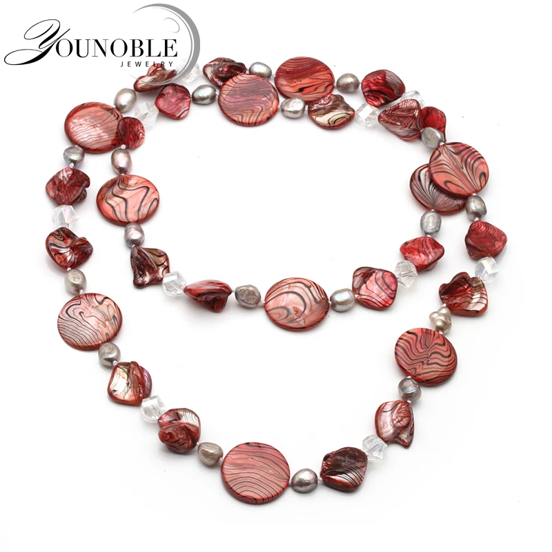 Real natural freshwater pearl shell Long necklace,trendy boho summer pearl shell necklace travel
Real natural freshwater pearl shell Long necklace,trendy boho summer pearl shell necklace travel