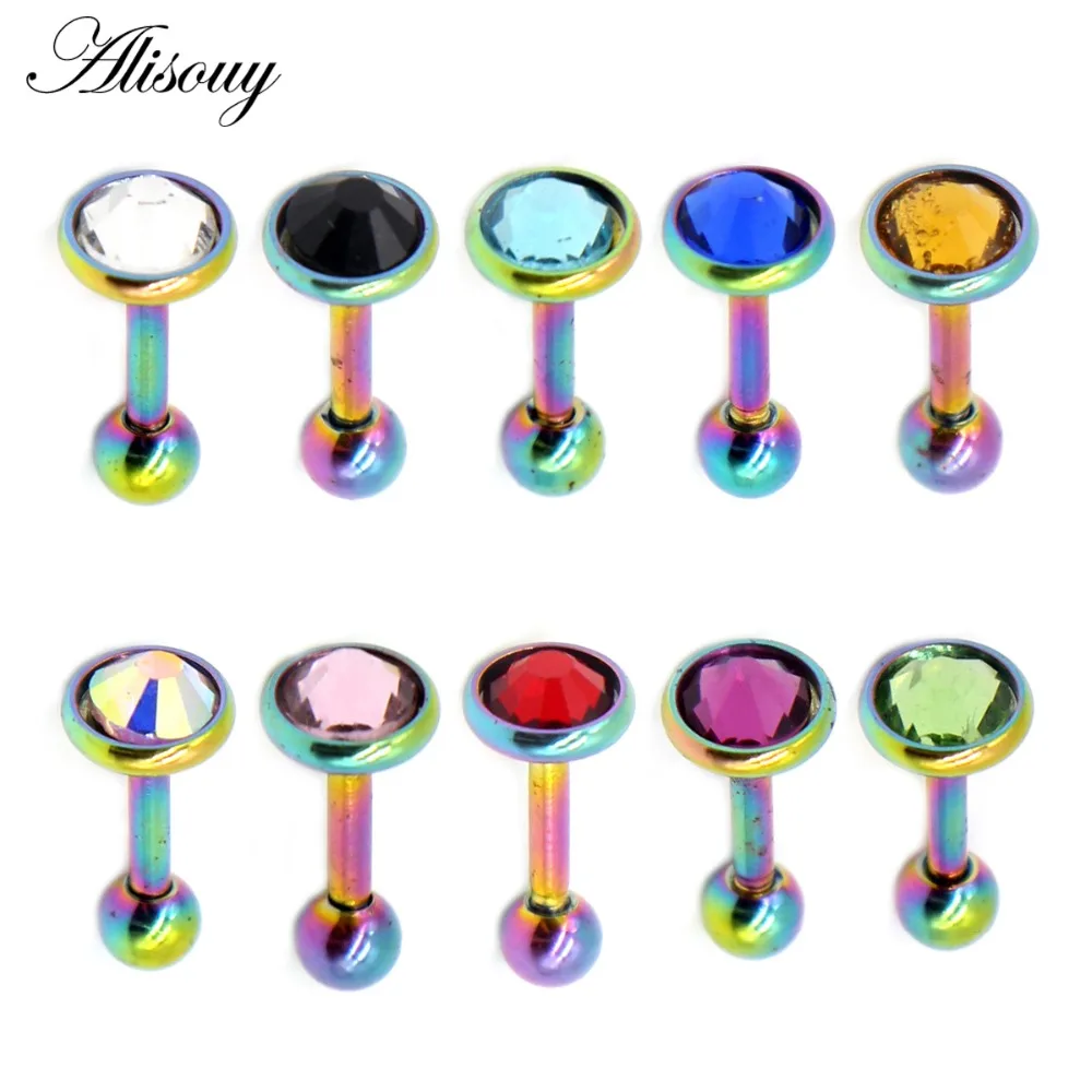 Alisouy 1pc Silver Gem Stone Steel Ear Tragus Cartilage Helix Stud Piercing Body Jewelry Retainers Earring Barbell Stud 16 Gauge
Alisouy 1pc Silver Gem Stone Steel Ear Tragus Cartilage Helix Stud Piercing Body Jewelry Retainers Earring Barbell Stud 16 Gauge