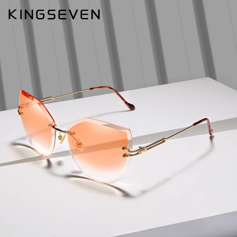 Фото Солнцезащитные очки кошачий глаз KINGSEVEN N807 женские роскошные винтажные брендовые