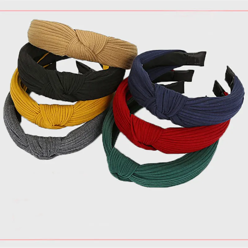 Фото 5 Pure Colors Elastic Hair Knotted Band Headband For Women Headwear | Украшения и аксессуары