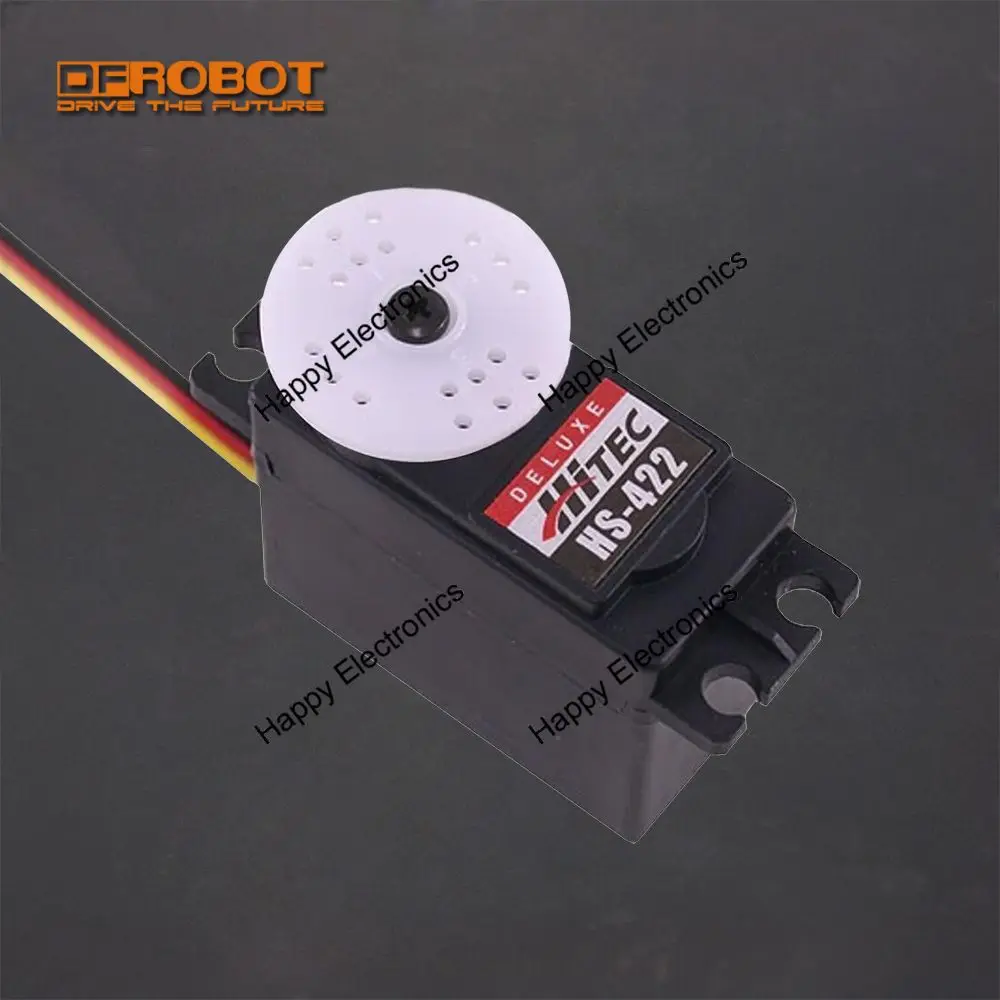 DFRobot 100% Genuine Hitec HS422 standard Servo, 4.8~6V 4.1kg/cm 0.16sec/60degrees for Robot gripper PTZ and other projects
DFRobot 100% Genuine Hitec HS422 standard Servo, 4.8~6V 4.1kg/cm 0.16sec/60degrees for Robot gripper PTZ and other projects