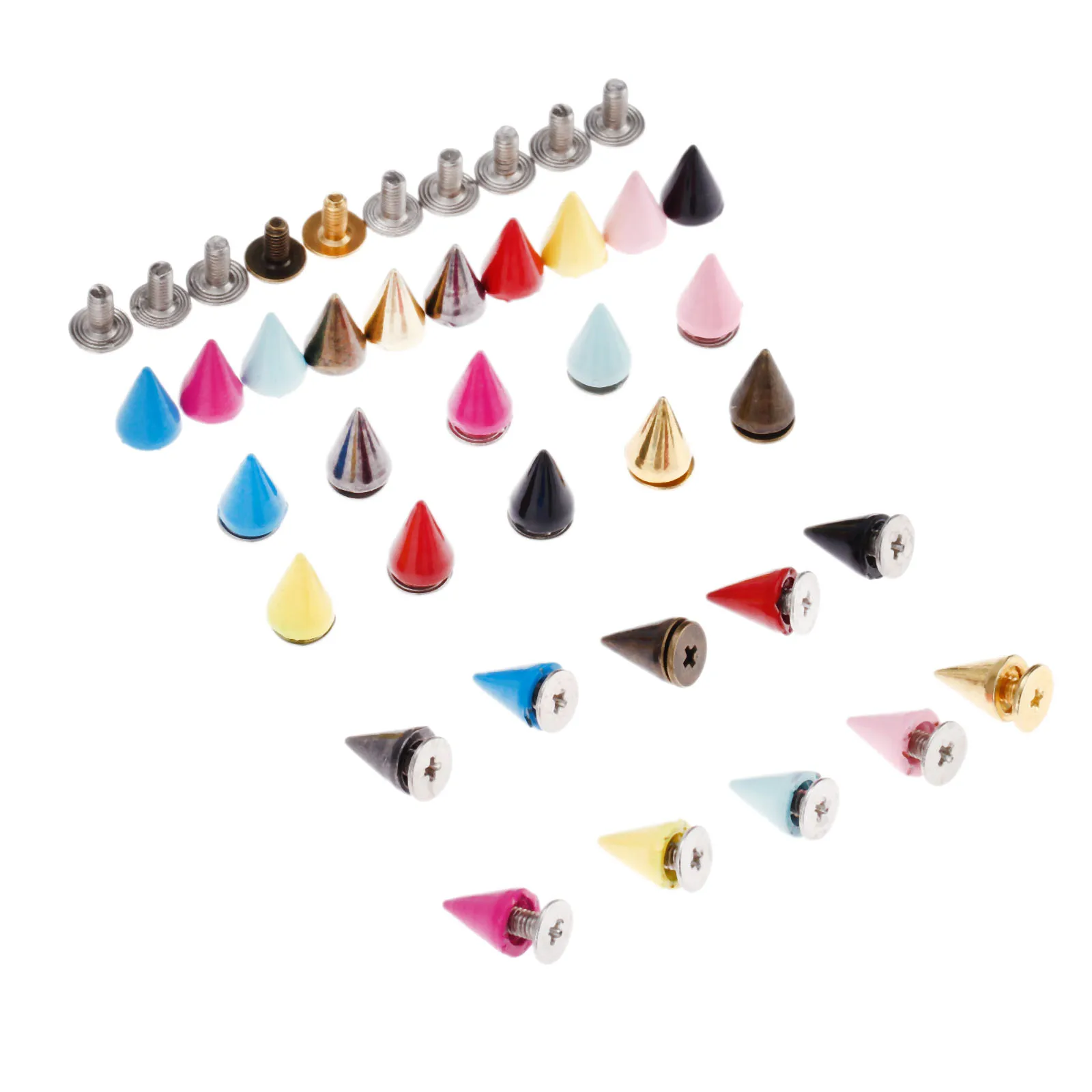 20 Sets Metal Screw Knob Tip Rivets Stud Spikes Handbag Belt Shoes Punk Rivets Leather Craft Buckles Accessories DIY Handmade
20 Sets Metal Screw Knob Tip Rivets Stud Spikes Handbag Belt Shoes Punk Rivets Leather Craft Buckles Accessories DIY Handmade