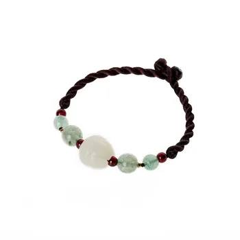 Original bracelet national wind simple Tanglin jade jewelry hand green Korean version of the hand-rope retro
Original bracelet national wind simple Tanglin jade jewelry hand green Korean version of the hand-rope retro