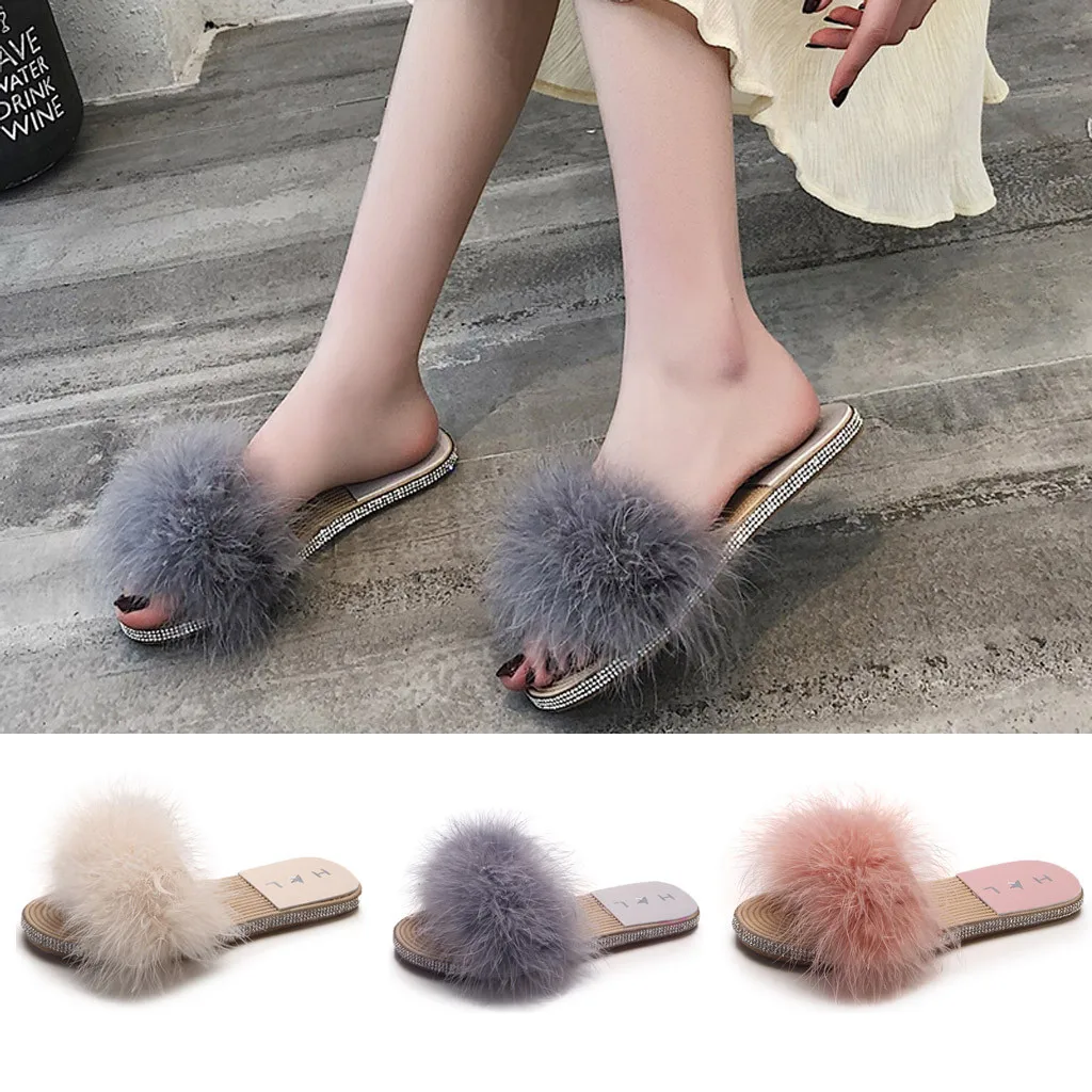 New Casual womens slippers Shoes Women's Feet Flat Shoes Summer Non-Slip Artificial Hair Slippers dames slippers zomer 2019 #YJG
New Casual womens slippers Shoes Women's Feet Flat Shoes Summer Non-Slip Artificial Hair Slippers dames slippers zomer 2019 #YJG