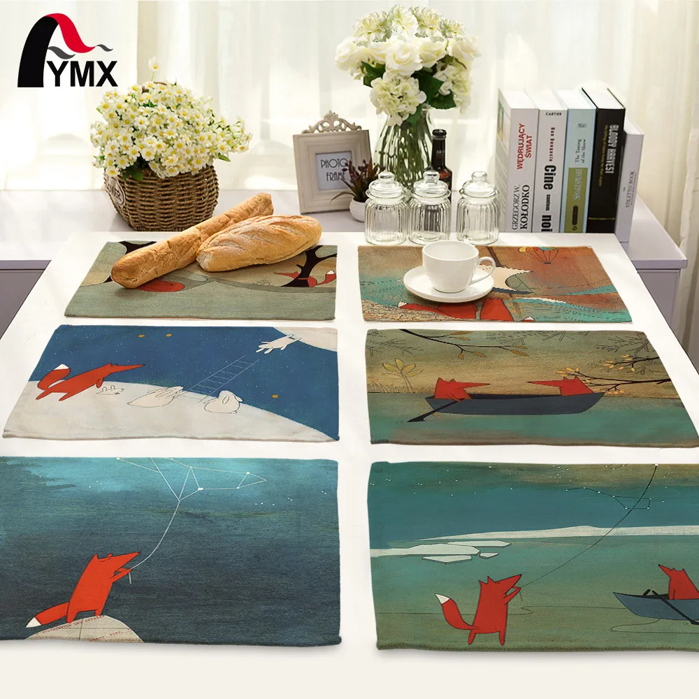 42X32CM Table Napkins Cute Cartoon Fox Printed Polyester Dinner Napkins Dish Towel Tea Coffee Table Decor Western Mats
42X32CM Table Napkins Cute Cartoon Fox Printed Polyester Dinner Napkins Dish Towel Tea Coffee Table Decor Western Mats
