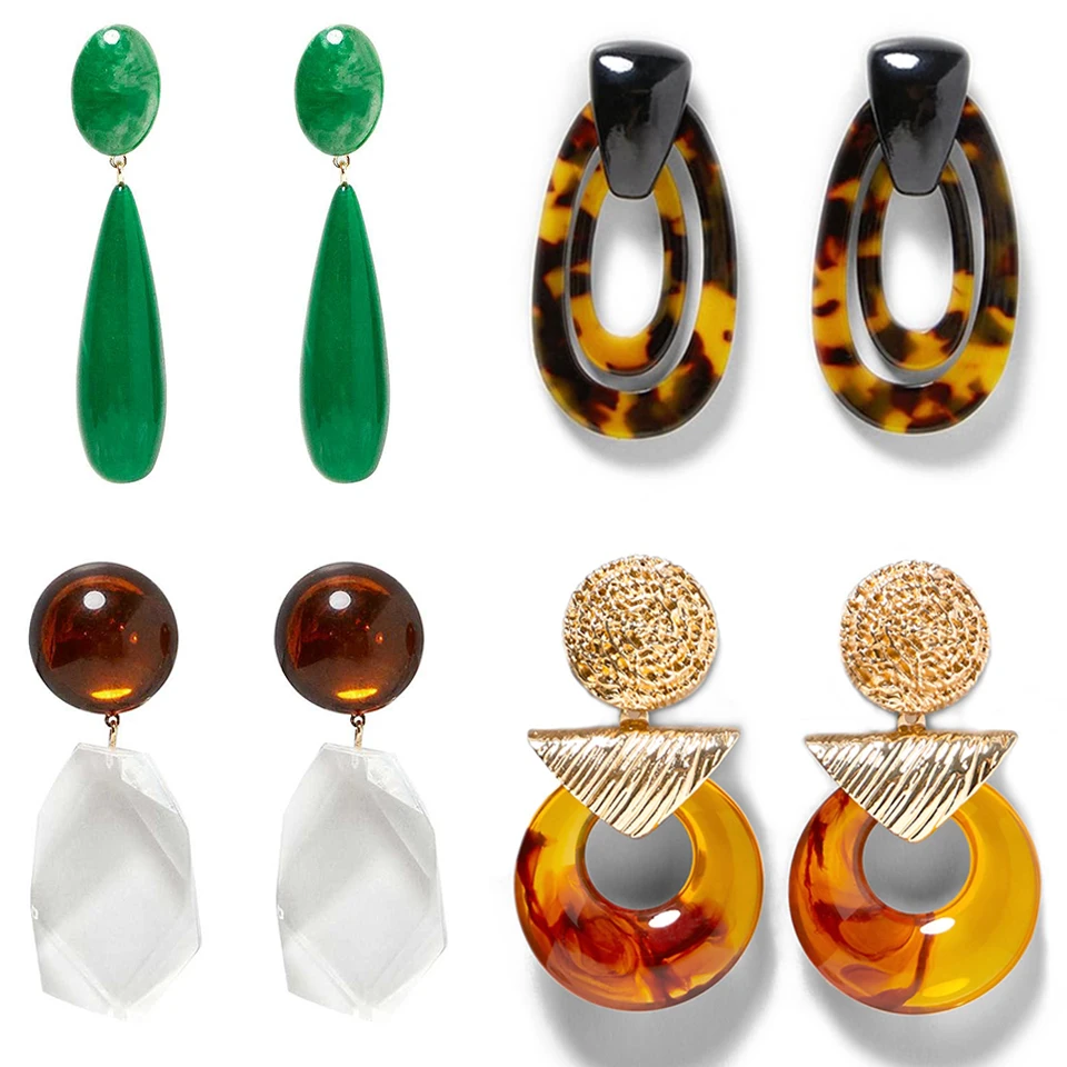 Fashion Gothic Acrylic Water Drop Earrings for Women Exaggerated White Green Yellow Leopard Resin Color Earring Female Jewelry
Fashion Gothic Acrylic Water Drop Earrings for Women Exaggerated White Green Yellow Leopard Resin Color Earring Female Jewelry