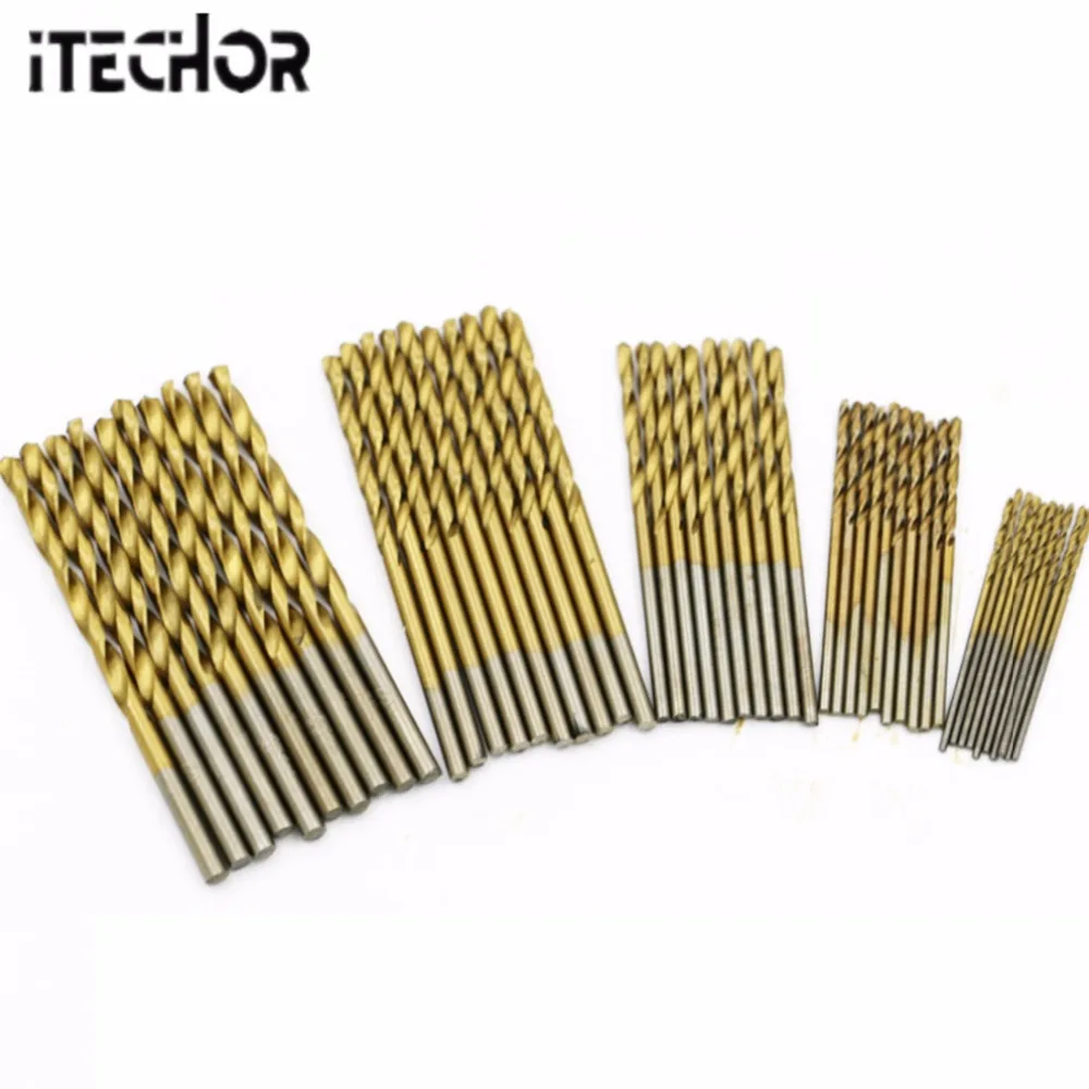 iTECHOR 50Pcs High Speed Steel Spiral Drills Titanium Plating Twist Drill Bit Set Tool(1.0mm + 1.5mm + 2.0mm + 2.5mm + 3.0mm)
iTECHOR 50Pcs High Speed Steel Spiral Drills Titanium Plating Twist Drill Bit Set Tool(1.0mm + 1.5mm + 2.0mm + 2.5mm + 3.0mm)