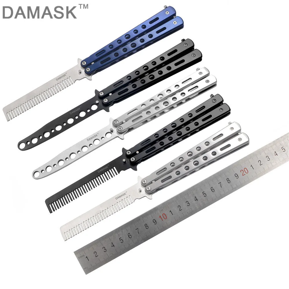 DAMASK No Edge Dull Blade Comb Butterfly Knife Stainless Steel Folding Training Knife CS GO Counter Strike Game Knive Balisong
DAMASK No Edge Dull Blade Comb Butterfly Knife Stainless Steel Folding Training Knife CS GO Counter Strike Game Knive Balisong