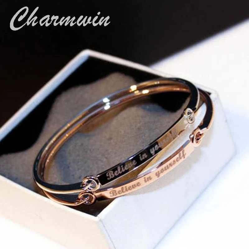 Charmwin New Fashion Simple "Believe In Yourself "Bangle Korea Trend Gold Color Letter Bracelets & bangles For Women CYS00152
Charmwin New Fashion Simple "Believe In Yourself "Bangle Korea Trend Gold Color Letter Bracelets & bangles For Women CYS00152
