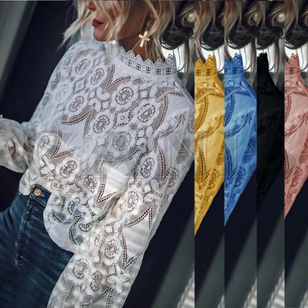 Fashion Women Loose Sleeve Lace Mesh See Through Tops Hollow out Lace Casual Tops T-Shirt
Fashion Women Loose Sleeve Lace Mesh See Through Tops Hollow out Lace Casual Tops T-Shirt