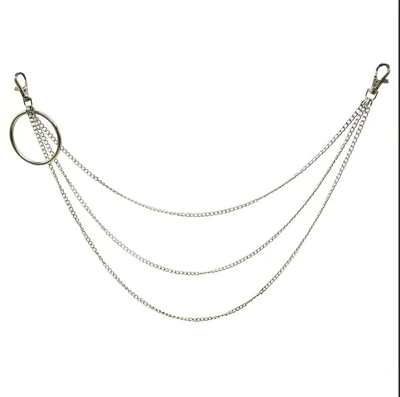 Three Strands Metal Wallet Chain Silver 3Layer Rock Punk Hook Biker Trousers Pant Waist Link Belt Chain Fshion Men Jewelry
Three Strands Metal Wallet Chain Silver 3Layer Rock Punk Hook Biker Trousers Pant Waist Link Belt Chain Fshion Men Jewelry
