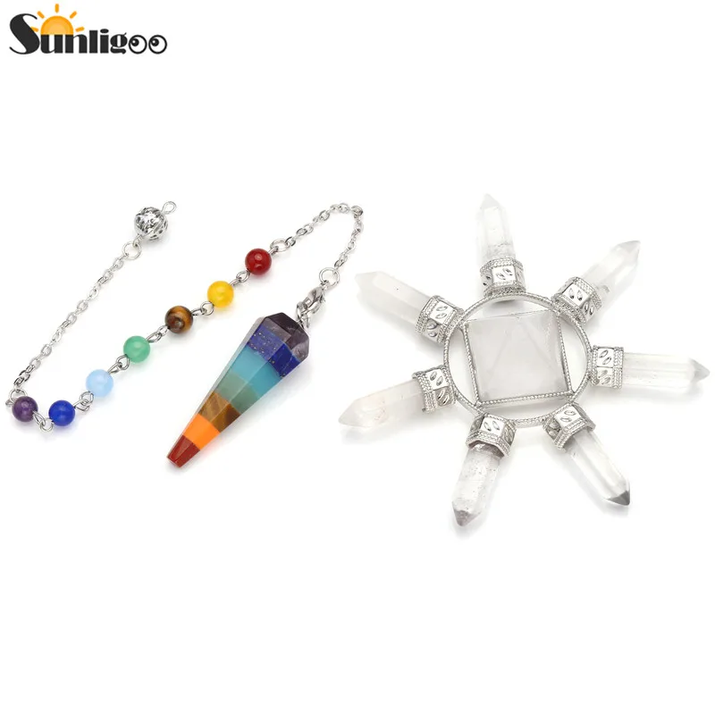 Sunligoo Reiki Healing Crystals Kit Clear Quartz Points Pyramid Energy Generator 7 Chakra Gemstone Pendant Yoga Stone Decor
Sunligoo Reiki Healing Crystals Kit Clear Quartz Points Pyramid Energy Generator 7 Chakra Gemstone Pendant Yoga Stone Decor