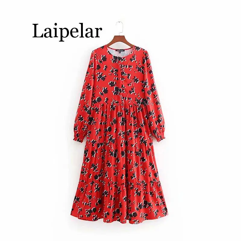 Laipelar 2019 women fashion floral print red long dress ladies neck pleated big swing chic vestidos retro brand party dresses
Laipelar 2019 women fashion floral print red long dress ladies neck pleated big swing chic vestidos retro brand party dresses
