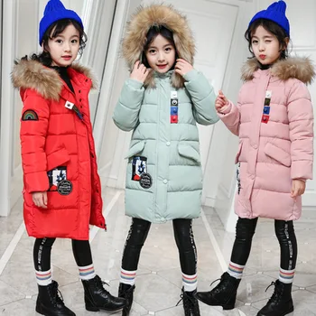 Long Cotton Jacket For Girls Winter Coat 2019 New Fashion Hooded Big Fur Collar Warm Topcoat Cartoon Big Pockets Outwear 120-160
Long Cotton Jacket For Girls Winter Coat 2019 New Fashion Hooded Big Fur Collar Warm Topcoat Cartoon Big Pockets Outwear 120-160