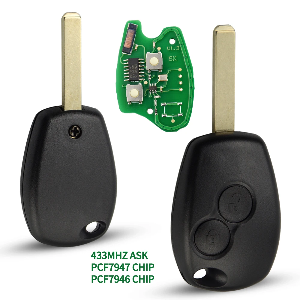 OkeyTech Remote Car Key Fob 433MHz With PCF7947 PCF7946 Chip 2 Buttons For Renault Clio Kangoo Master Modus Twingo Best Price
OkeyTech Remote Car Key Fob 433MHz With PCF7947 PCF7946 Chip 2 Buttons For Renault Clio Kangoo Master Modus Twingo Best Price