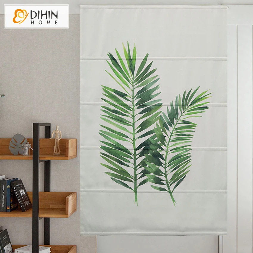 

New Arrival Cotton/Linen Printed Leaf Pastoral Pattern Roman Blinds Customized Size Roller Blind Free Shipping