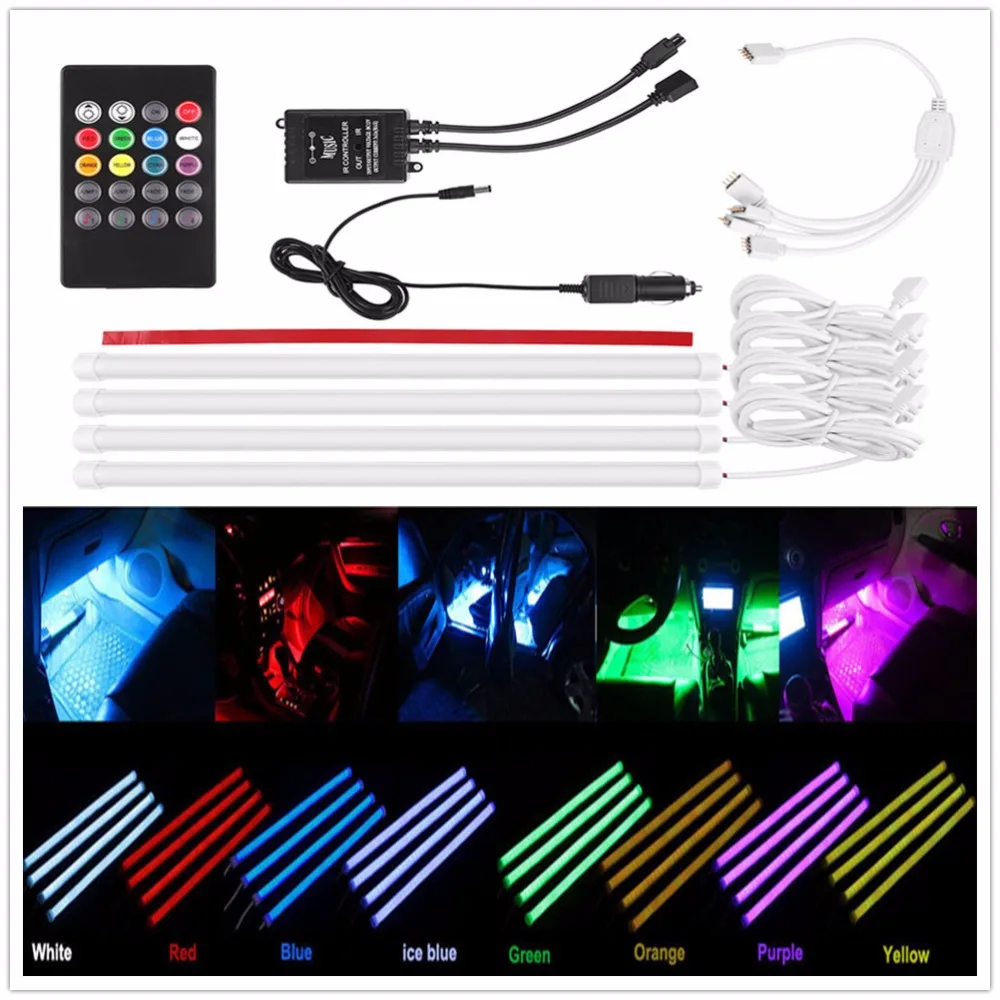 Fixture Error Free Car Interior Light With IR Remote Auto RGB LED Strip Light Music Control Muti-colors 7 Colors Atmosphere Lamp
Fixture Error Free Car Interior Light With IR Remote Auto RGB LED Strip Light Music Control Muti-colors 7 Colors Atmosphere Lamp
