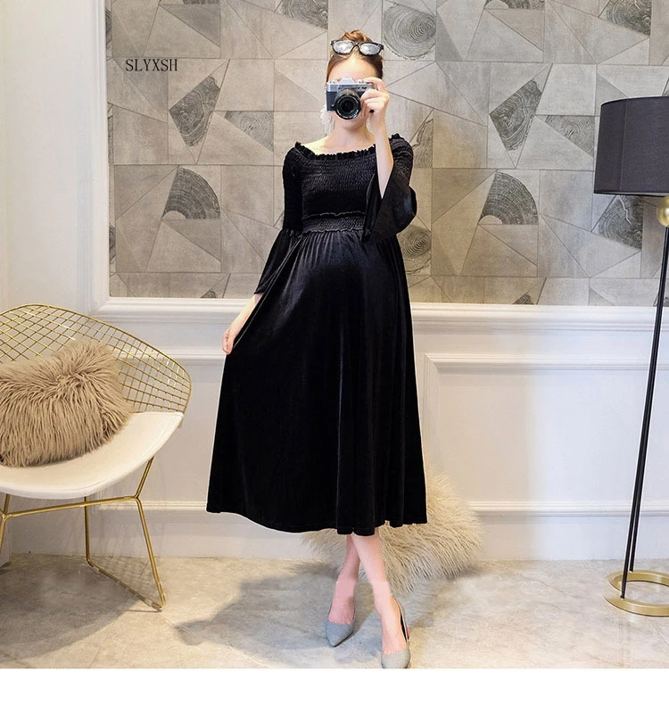 Autumn Winter New gold velvet pregnant women dress Knitted Maternity Dress Elegant Long Dress for Pregnant Women Maternity
Autumn Winter New gold velvet pregnant women dress Knitted Maternity Dress Elegant Long Dress for Pregnant Women Maternity