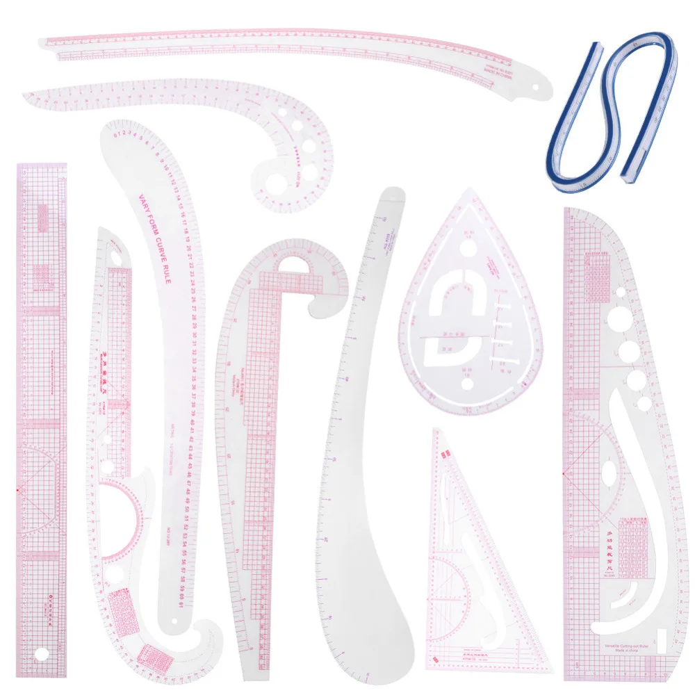 6/9/11pcs Pink Cutting Ruler Clothing Sample Cutting Ruler Metric Yardstick Ruler French Curve Cut Cutting Sewing Tool
6/9/11pcs Pink Cutting Ruler Clothing Sample Cutting Ruler Metric Yardstick Ruler French Curve Cut Cutting Sewing Tool