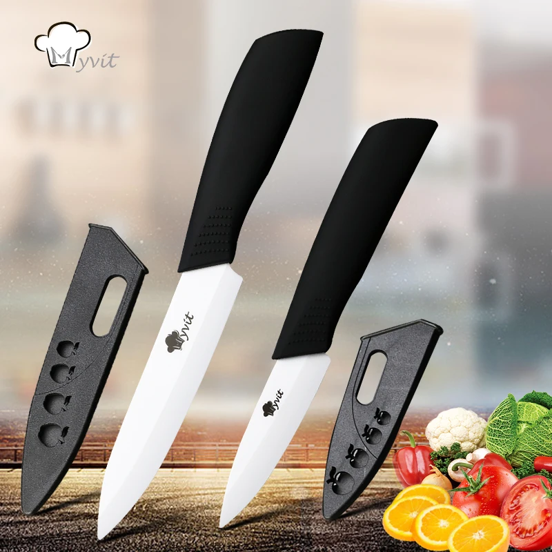 Myvit brand Kitchen Knives 3" and 5" 2pcs Ceramic Knife White Blade Fruit Paring Knives Cooking Tools Beauty Gift
Myvit brand Kitchen Knives 3" and 5" 2pcs Ceramic Knife White Blade Fruit Paring Knives Cooking Tools Beauty Gift