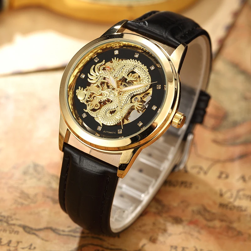 Luxury Automatic Mechanical Wristwatches Golden Dragon Genuine Leather Band Full Steel Men's Watch Waterproof relogio masculino
Luxury Automatic Mechanical Wristwatches Golden Dragon Genuine Leather Band Full Steel Men's Watch Waterproof relogio masculino