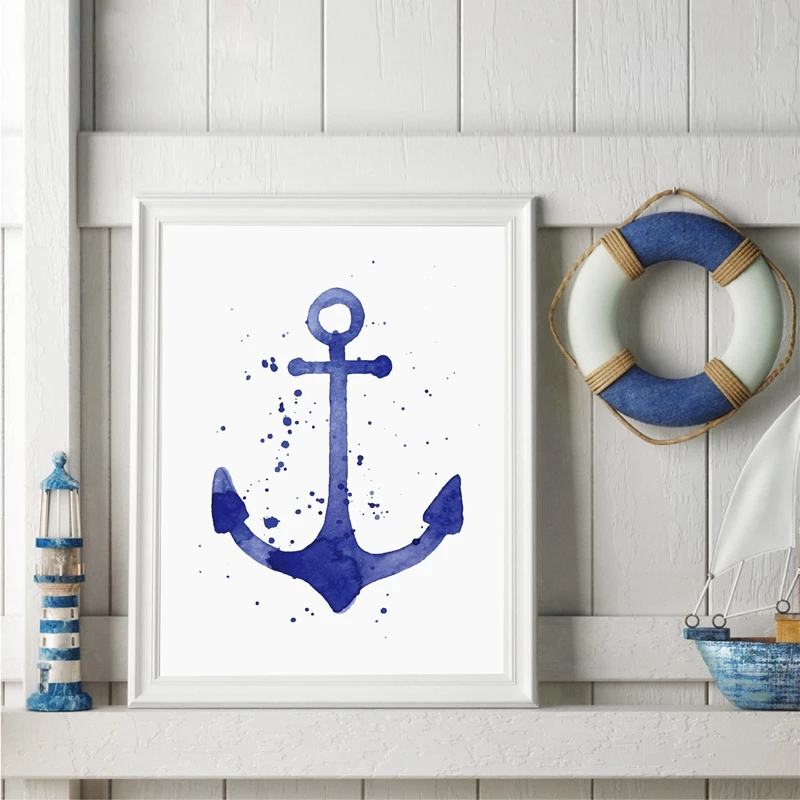 Watercolor Anchor and Steering Wheel Art Print Pictures , Nordic Style Canvas Art Painting Bathroom Ocean Decoration
Watercolor Anchor and Steering Wheel Art Print Pictures , Nordic Style Canvas Art Painting Bathroom Ocean Decoration