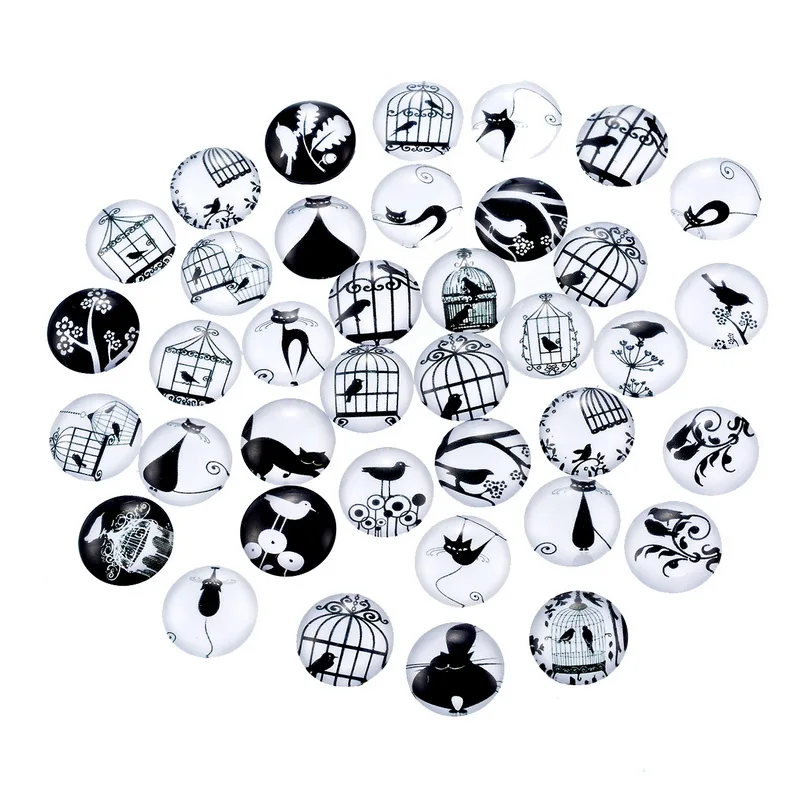 Glass Dome Seals Cabochon Round Flatback Black & White At Random Birdcage & Cat Pattern 12mm( 4/8") Dia, 10 PCs 2016 new
Glass Dome Seals Cabochon Round Flatback Black & White At Random Birdcage & Cat Pattern 12mm( 4/8") Dia, 10 PCs 2016 new