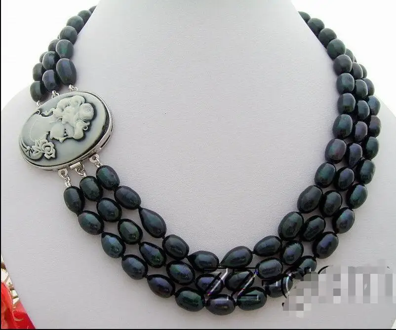 Free shipping hot sale Women Bridal Wedding Jewelry >>triple strands natural tahitian black green pearl necklace 18-20inch
Free shipping hot sale Women Bridal Wedding Jewelry >>triple strands natural tahitian black green pearl necklace 18-20inch