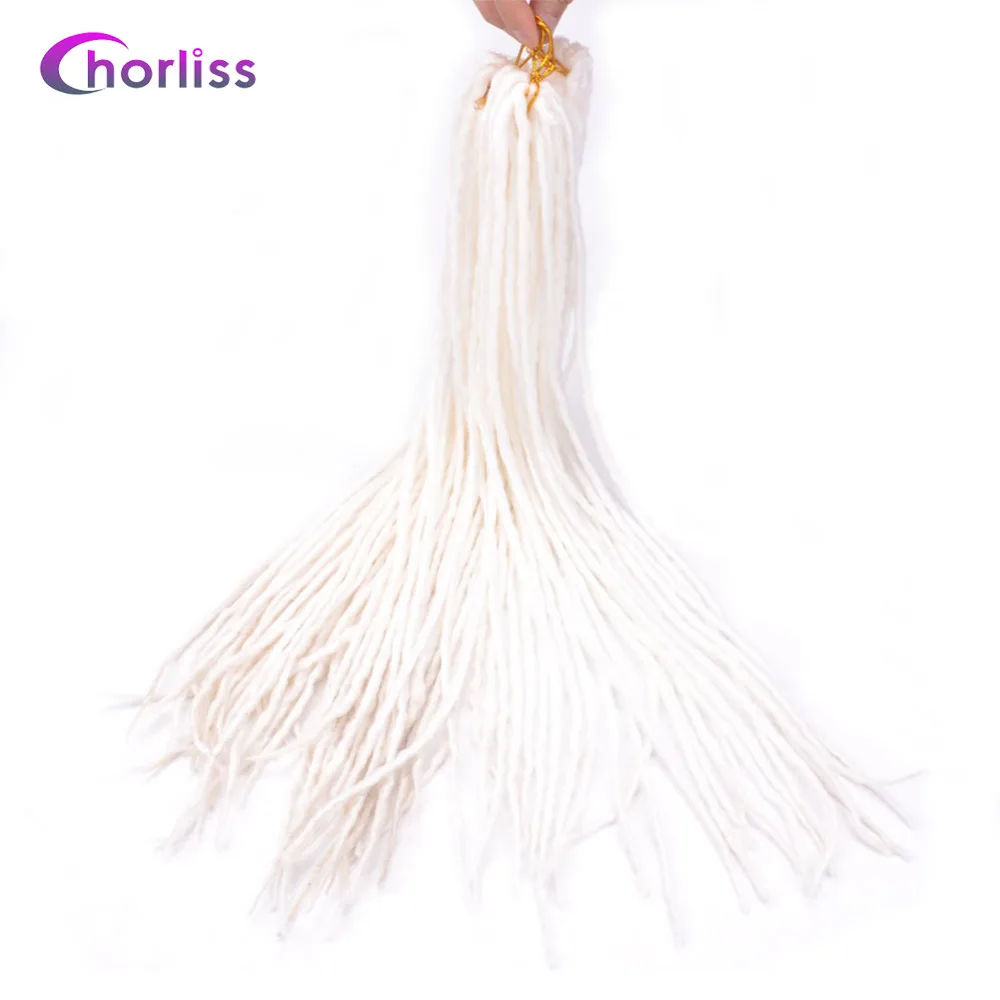 Chorliss Soft Dreadlocks Hair Extensions 22"(56cm) Synthetic Crochet Braids Single Ends Dread Hair White 24strands/ 1pc 100g
Chorliss Soft Dreadlocks Hair Extensions 22"(56cm) Synthetic Crochet Braids Single Ends Dread Hair White 24strands/ 1pc 100g