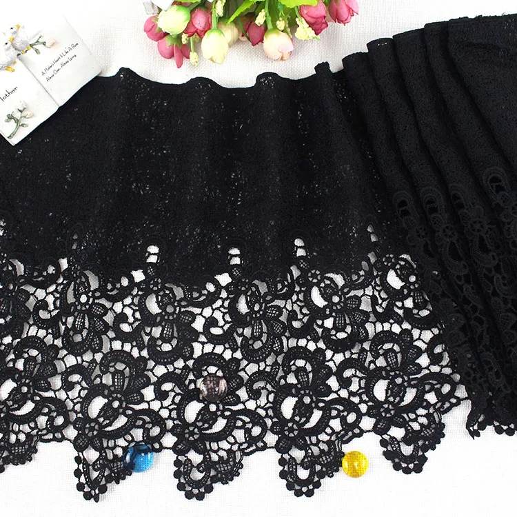 Clothing hem DIY water-soluble fabric hollow fabric lace accessories lace black wide 32cm fabric decoration
Clothing hem DIY water-soluble fabric hollow fabric lace accessories lace black wide 32cm fabric decoration