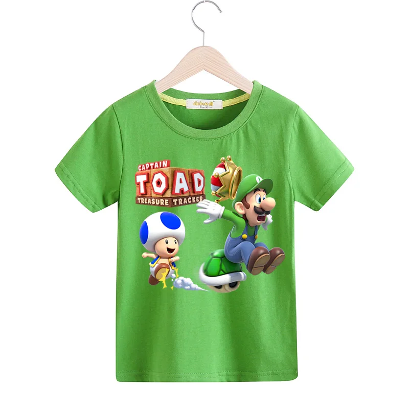 Child Summer Clothes T-shirts Kids Cartoon Mario Print Tshirts Boys Short Sleeve Casual Tee Top Girl Clothing T Shirts TX154 (2)